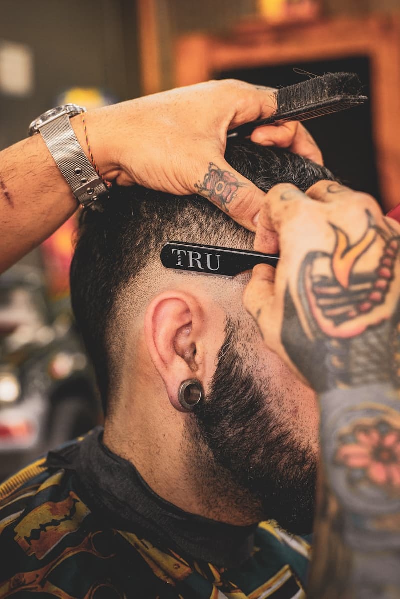 Barber at work